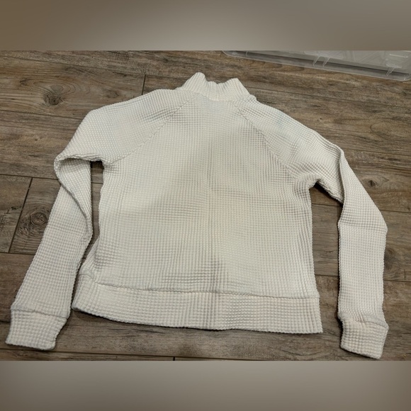 The North Face Chabot Mock Neck Long Sleeve Waffle Sweater White Ivory Small - Picture 4 of 7